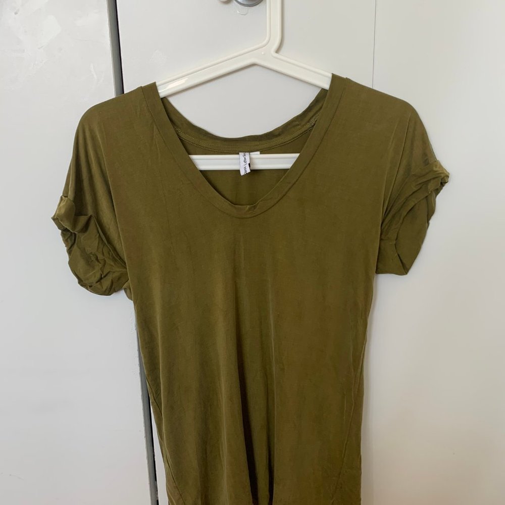 & OTHER STORIES Cupro Tshirt - Green